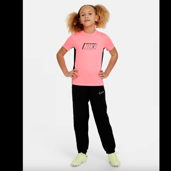 Nike Dri-FIT Academy Big Kids’ Short-Sleeve Soccer Top: Sunset Pulse/Black – NWT - Picture 3 of 8